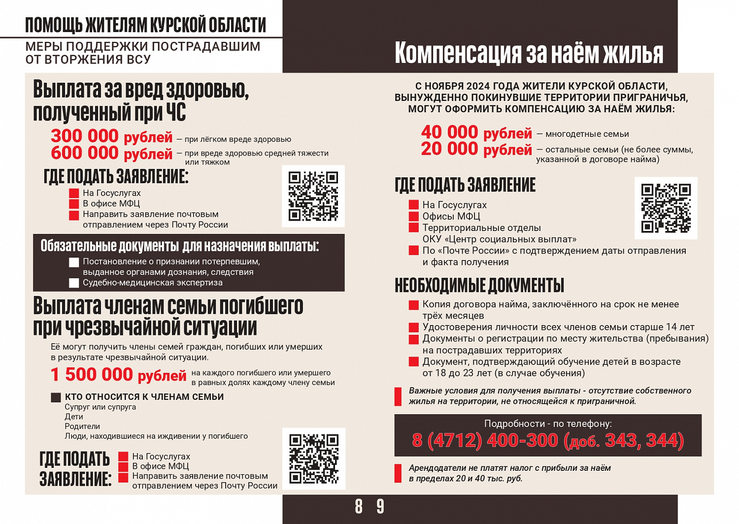 Помощь жителям Курской области. Меры поддержки пострадавшим от вторжения ВСУ